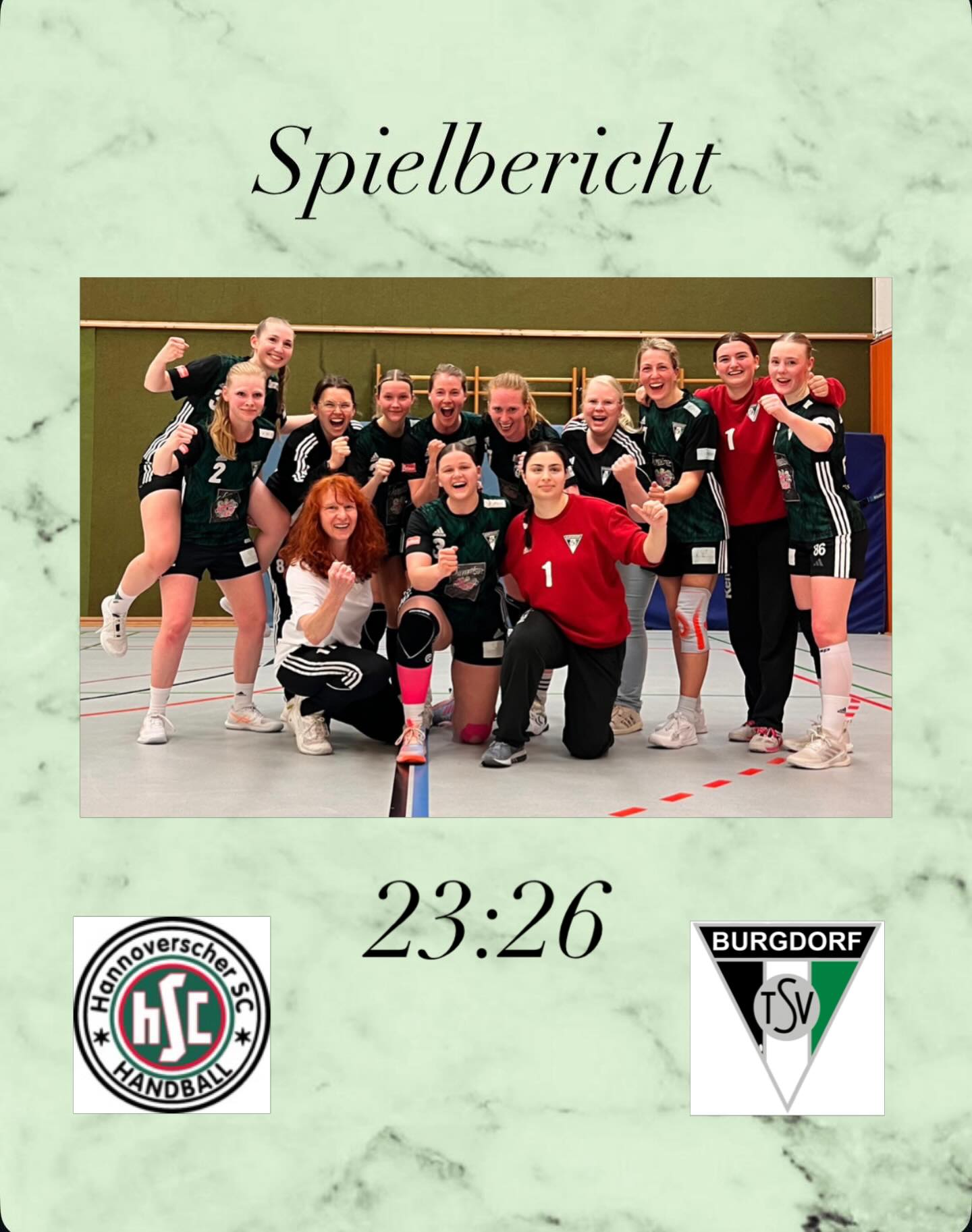 Gelungener Saisonabschluss – Sieg mit 23:26Am Sonntag stand für unsere 2. Damen das letzte Saisonspiel an. Zu Gast waren wir beim Hannoverscher SC II – und zum Abschluss der Saison