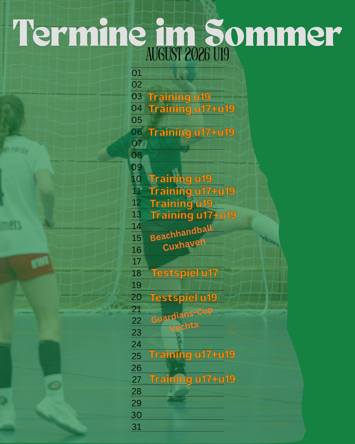Ganz schön voll unser Kalender im August… aber wir freuen uns, dass es endlich wieder los geht!! 🔥