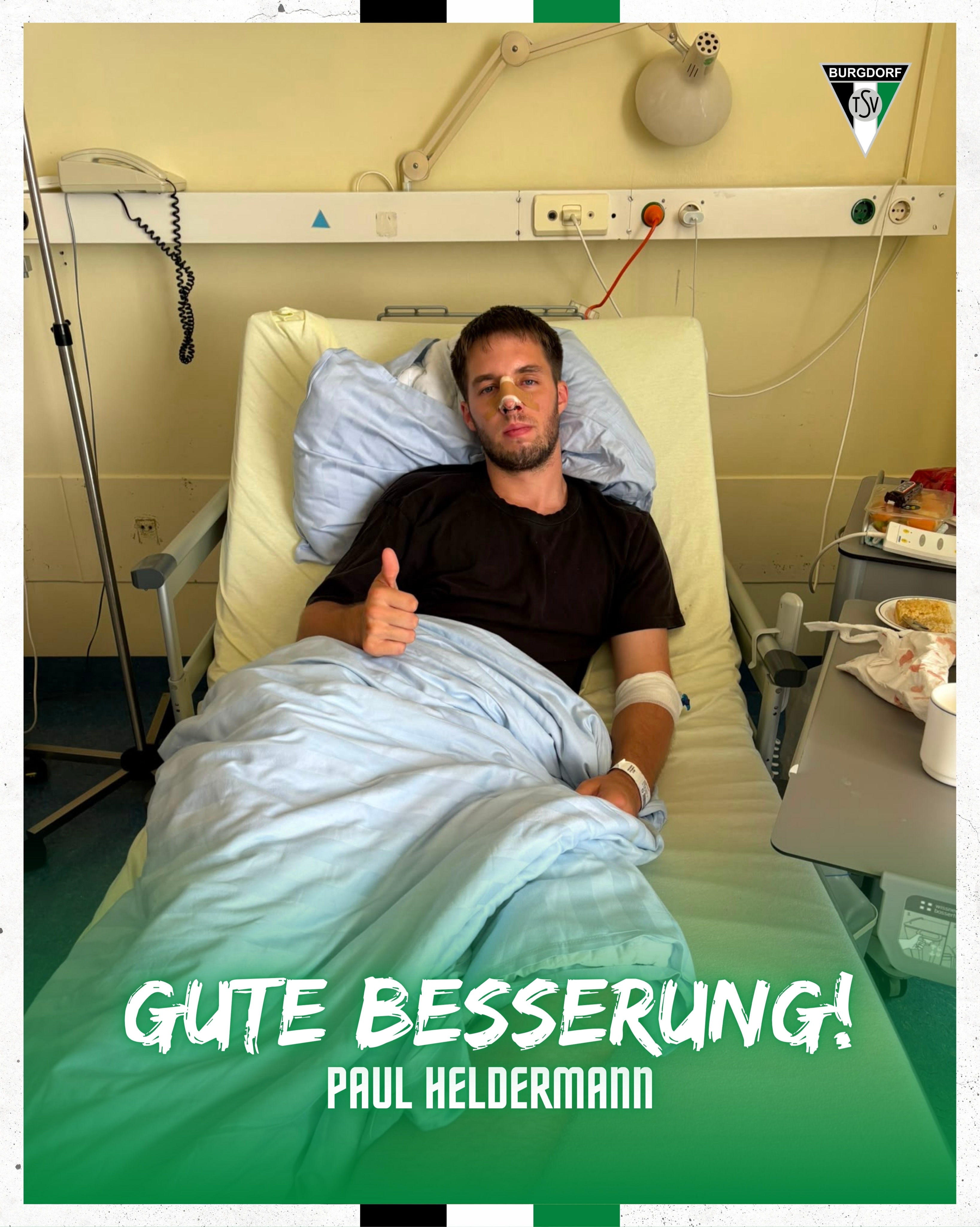🤕 𝗚𝗨𝗧𝗘 𝗕𝗘𝗦𝗦𝗘𝗥𝗨𝗡𝗚, 𝗣𝗔𝗨𝗟!U23-Kapitän Paul Heldermann hat sich im Training die Nase gebrochen und wurde bereits operiert. Nun steht für ihn zunächst die Genesung im