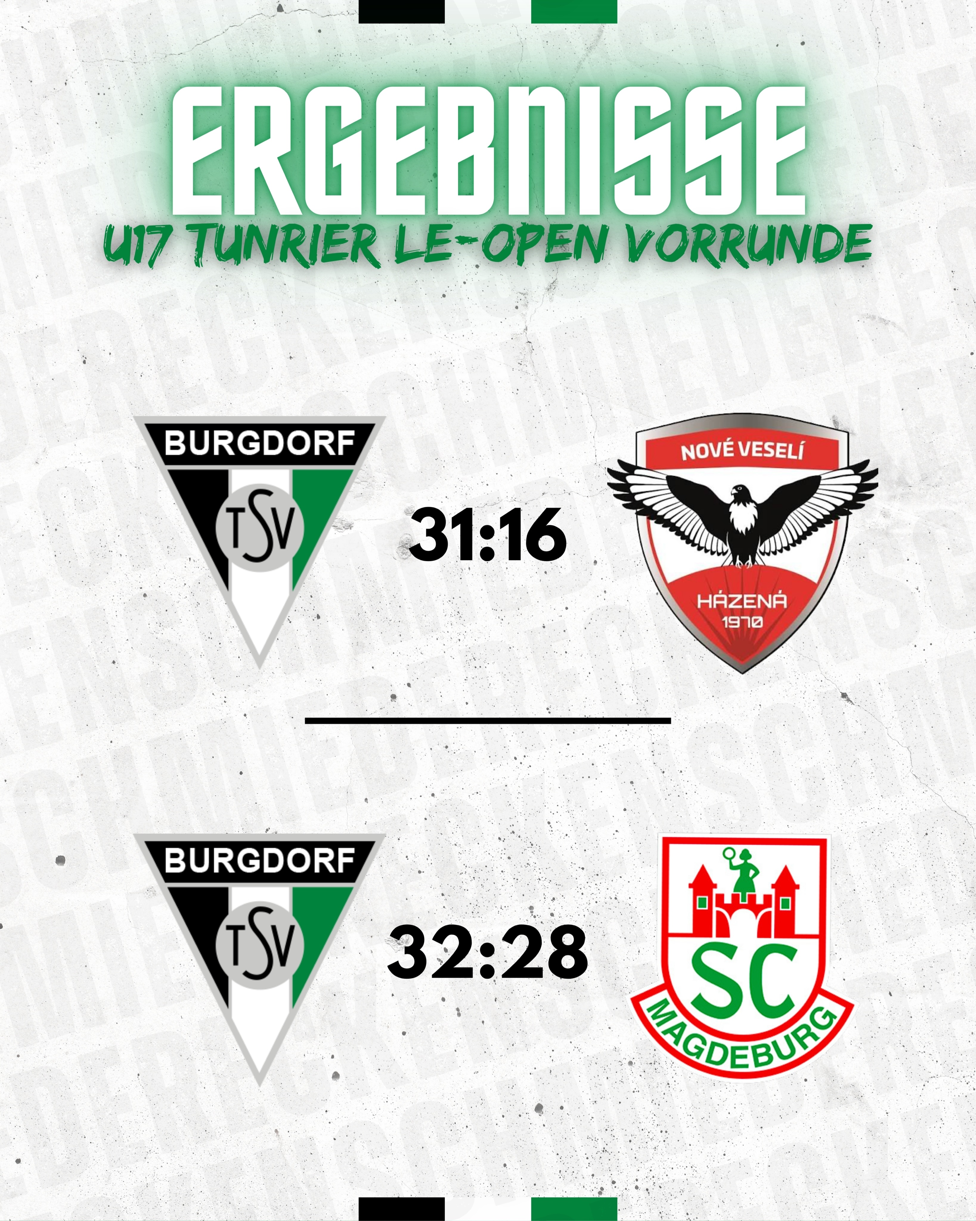 𝗚𝗥𝗨𝗣𝗣𝗘𝗡𝗦𝗜𝗘𝗚𝗘𝗥! 🔥Unsere U17 beendet die Vorrunde beim LE Open 2026 in Leipzig auf Platz 1! 💪Spiel 1: U17 31:16 noveveseli_mld Spiel 2: U17 32:28 scm.handballnachwuchs