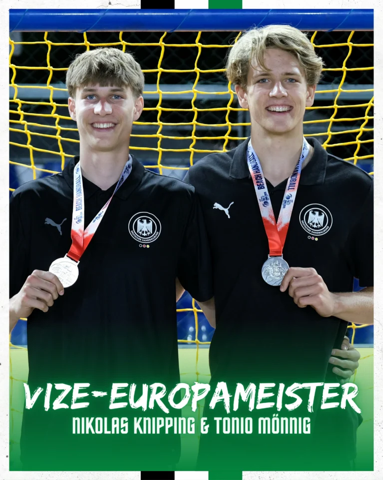 𝗨𝟭𝟳-𝗩𝗶𝘇𝗲-𝗘𝘂𝗿𝗼𝗽𝗮𝗺𝗲𝗶𝘀𝘁𝗲𝗿! 🥈🇩🇪Was für ein Erfolg! 💪 Die deutsche U17-Beachhandball-Nationalmannschaft gewinnt bei der U17-Europameisterschaft die Silbermedaill