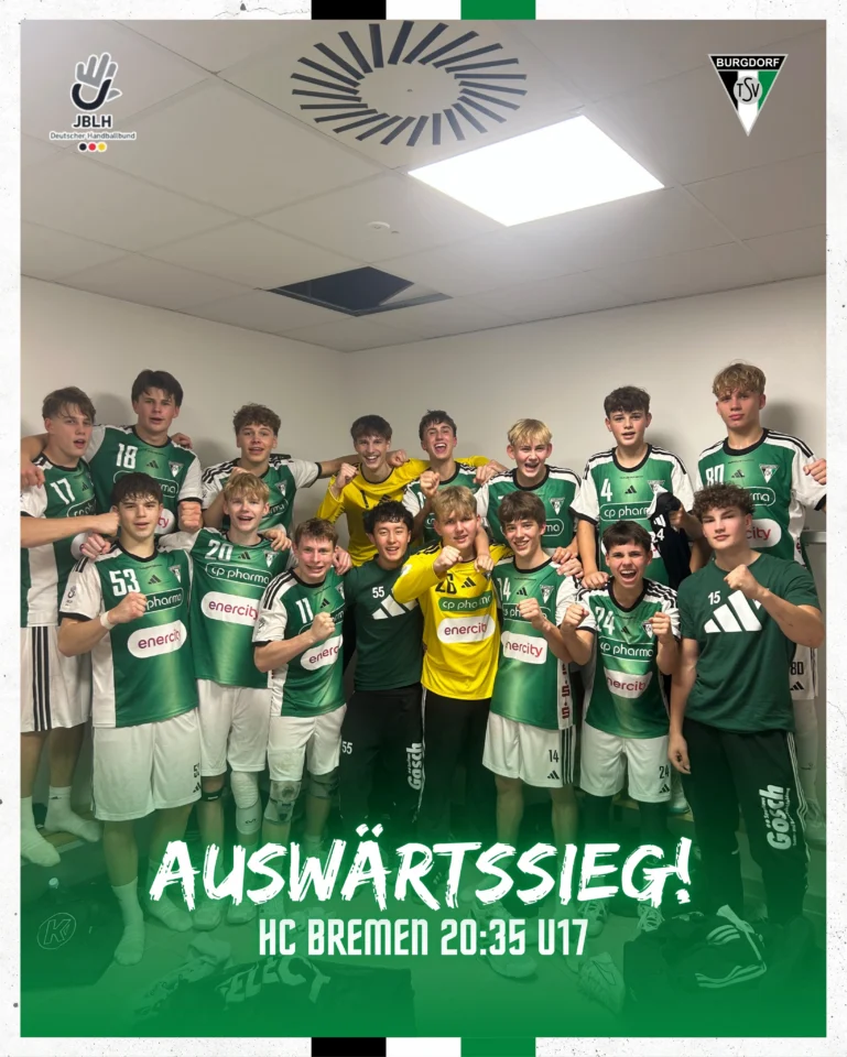 𝗗𝗥𝗘𝗜 𝗦𝗜𝗘𝗚𝗘! 💚Unsere U15 und U19 holen jeweils zwei Punkte in eigener Halle! Unsere U17 gewinnt in Bremen! 💪🔥👉 U15: 46:25 gegen hsgyoungsters 👉 U17: 35:20 gegen hcbremen.talents 👉 U
