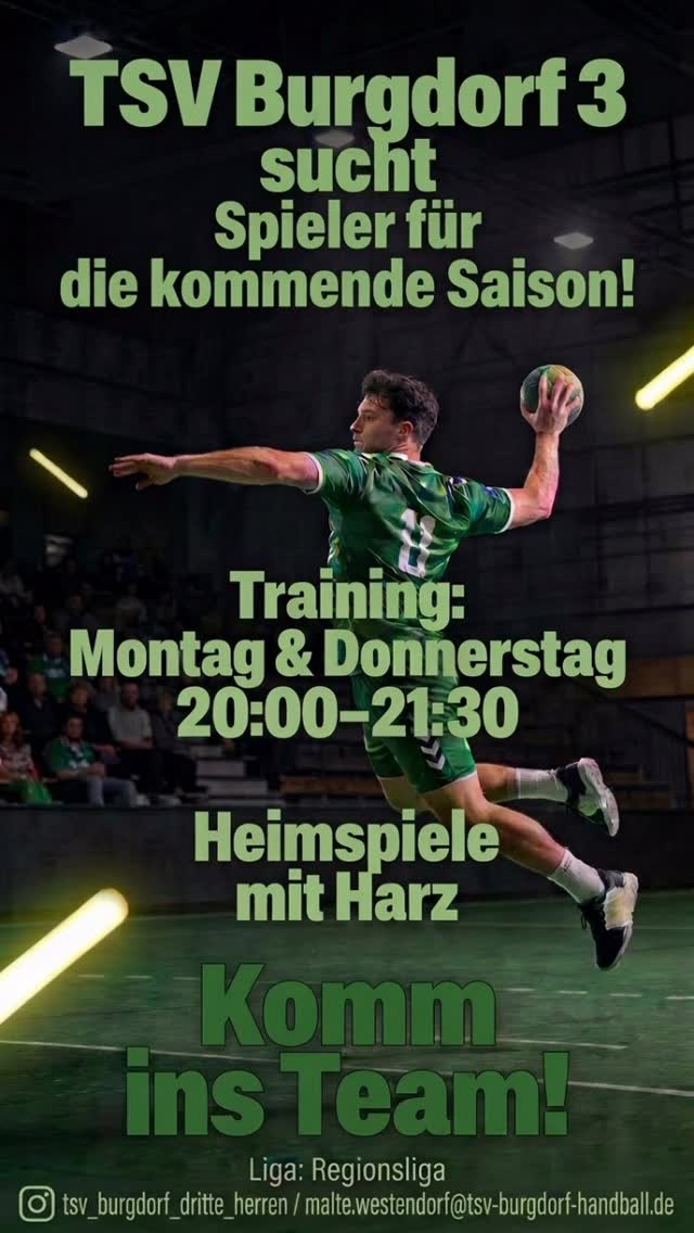 Gerne auch jung und knackig 😏! Du hast Bock auf Handball mit Harz in einer entspannten Amateur Liga? Dann melde dich bei uns und schnapp dir deine Sporttasche, denn wir suchen Ver
